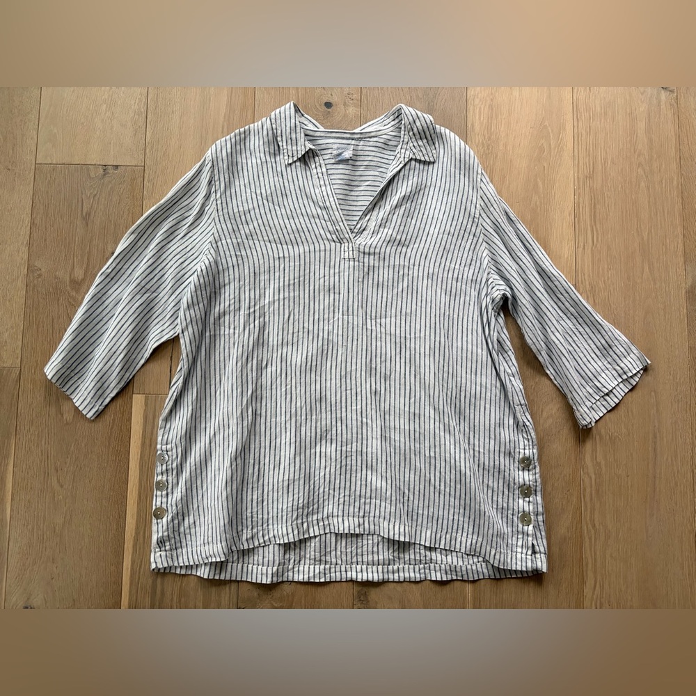 Sigrid Olsen 100% linen tunic beach summer - size 1X